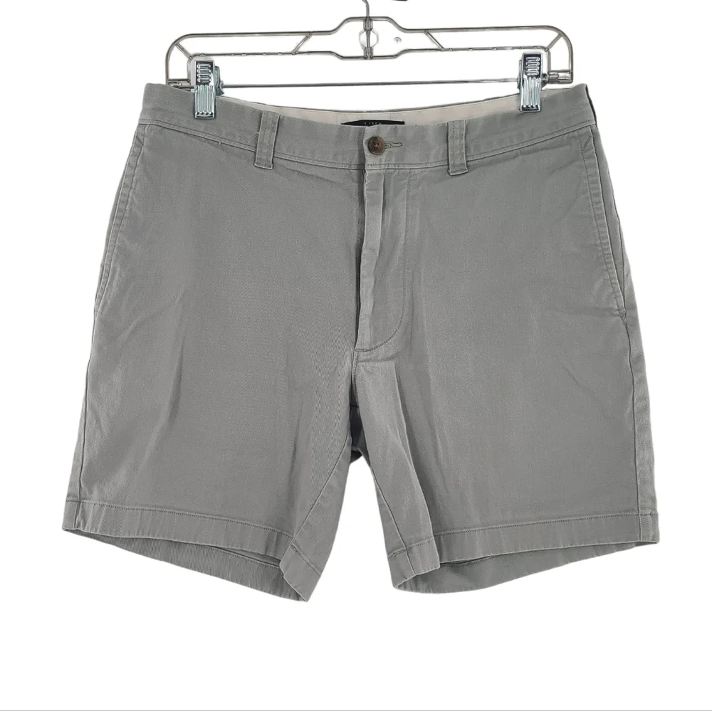 J Crew Mercantile‎ Flex Shorts Mens 31 Gray Chino Flat Front Bermuda 6.5” Preppy